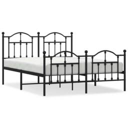 Berkfield Home Metal Bed Frame with Headboard & Footboard Black 135x190 cm Double - thumbnail 3