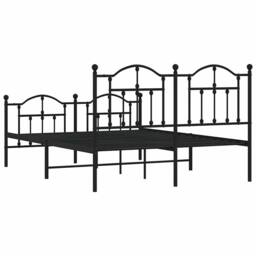 Berkfield Home Metal Bed Frame with Headboard & Footboard Black 135x190 cm Double - thumbnail 8