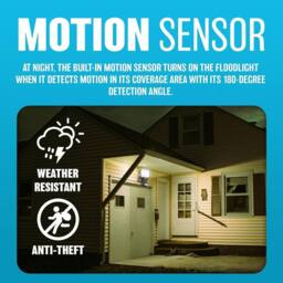 BARGAINS-GALORE 150w Security Flood Light With Sensor Outdoor Halogen Light Pir Motion in Black - thumbnail 4