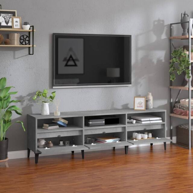 Berkfield Home TV Cabinet Concrete Grey 150x30x44.5 cm Engineered Wood - image 1