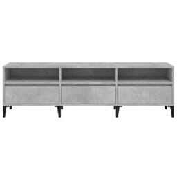 Berkfield Home TV Cabinet Concrete Grey 150x30x44.5 cm Engineered Wood - thumbnail 6