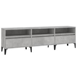 Berkfield Home TV Cabinet Concrete Grey 150x30x44.5 cm Engineered Wood - thumbnail 3