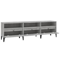 Berkfield Home TV Cabinet Concrete Grey 150x30x44.5 cm Engineered Wood - thumbnail 7