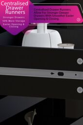 FWStyle 7 Drawer High Gloss Black Merchant Chest Of Drawers - Stora - thumbnail 3