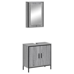 Berkfield Home 2 Piece Bathroom Furniture Set Grey Sonoma Engineered Wood - thumbnail 1