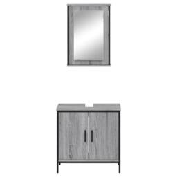 Berkfield Home 2 Piece Bathroom Furniture Set Grey Sonoma Engineered Wood - thumbnail 6