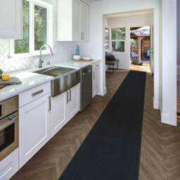runrug Dark Grey Plain Long Hallway Carpet Runner - Size: 70 cm x 420 cm - thumbnail 4