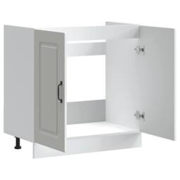 Berkfield Home Sink Base Cabinet Kalmar White 80x46x81.5 cm Engineered Wood - thumbnail 4