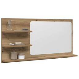 Berkfield Home Bathroom Mirror Cabinet Artisan Oak 90x11x45 cm Engineered Wood in Brown - Size: 90 x 11 x 45 cm