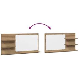 Berkfield Home Bathroom Mirror Cabinet Artisan Oak 90x11x45 cm Engineered Wood in Brown - Size: 90 x 11 x 45 cm - thumbnail 7