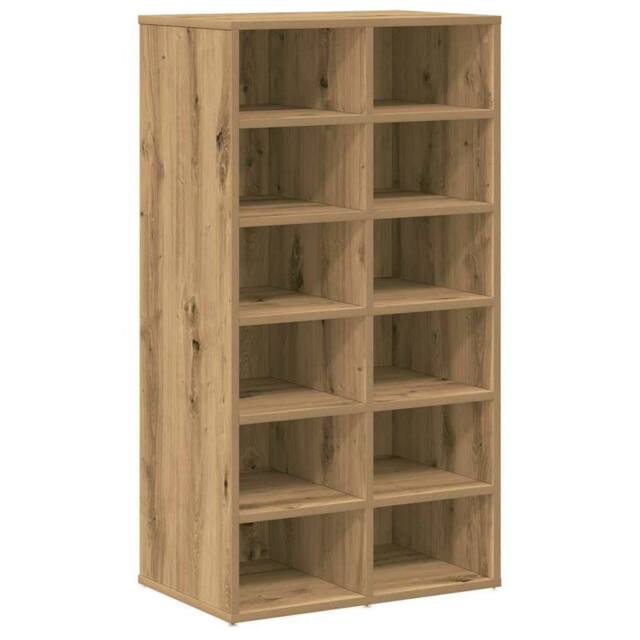 Berkfield Home Shoe Rack Artisan Oak 54x34x100.5 cm Engineered Wood in Brown - image 1