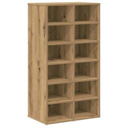Berkfield Home Shoe Rack Artisan Oak 54x34x100.5 cm Engineered Wood in Brown - thumbnail 1