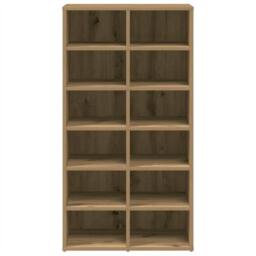 Berkfield Home Shoe Rack Artisan Oak 54x34x100.5 cm Engineered Wood in Brown - thumbnail 4