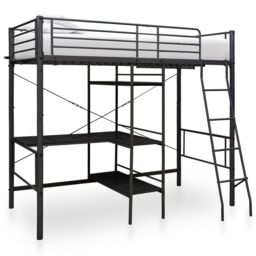 Berkfield Home Bunk Bed with Table Frame Black Metal 90x200 cm