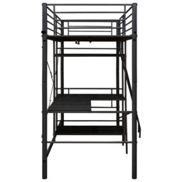 Berkfield Home Bunk Bed with Table Frame Black Metal 90x200 cm - thumbnail 4