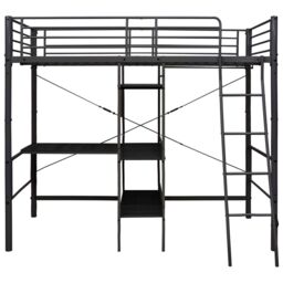 Berkfield Home Bunk Bed with Table Frame Black Metal 90x200 cm - thumbnail 3