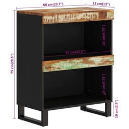 Berkfield Home Side Cabinet 60x33x75 cm Solid Wood Reclaimed - Size: 60 x 33 x 75 cm - thumbnail 8
