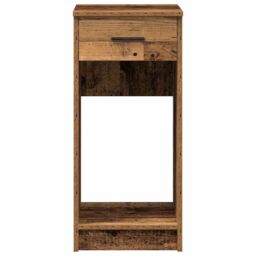 Berkfield Home Computer Tower Stand with Drawer Old Wood 35x45x77 cm in Brown - Size: 35 x 45 x 77 cm - thumbnail 5