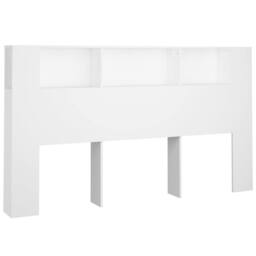 Berkfield Home Headboard Cabinet White 180x18.5x104.5 cm - thumbnail 3