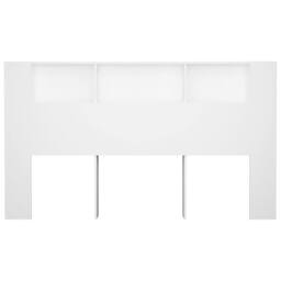 Berkfield Home Headboard Cabinet White 180x18.5x104.5 cm - thumbnail 4
