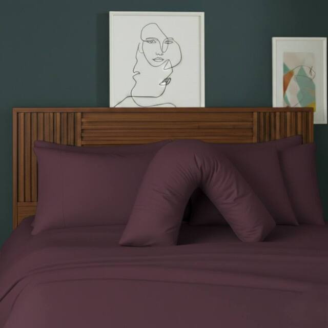 Snug City V Shape Pillowcase for Support Maternity Pillows Polycotton Easy Care in Plum - image 1