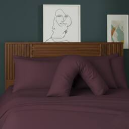Snug City V Shape Pillowcase for Support Maternity Pillows Polycotton Easy Care in Plum