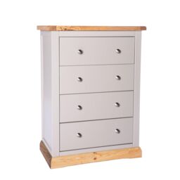 Cabinet Bits Bomporto 4 Drawer Chest of Drawers Chrome Knob in Light Grey - thumbnail 2