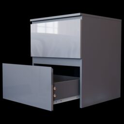 Home Discount Vida Designs Glinton 'HIGH GLOSS 2 Drawer Bedside Chest' Storage Bedroom Furniture in Grey - thumbnail 6