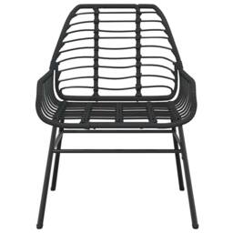 Berkfield Home Beautiful 5 Piece Garden Dining Set Black Poly Rattan Glass - thumbnail 5