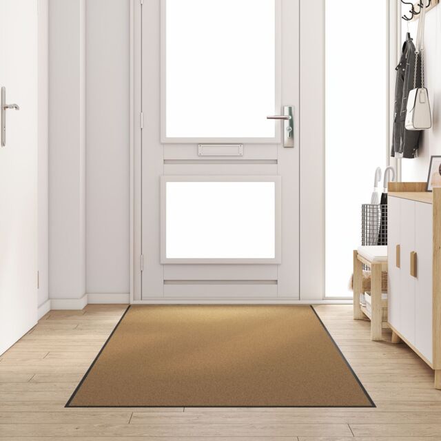 Berkfield Home Washable Doormat Cream 120x300 cm - Size: Medium - image 1