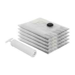 Harbour Housewares Vacuum Storage Bags with Hand Pump - Large (60 x 80cm) - Grey - Pack of 5 - thumbnail 1