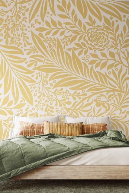 Origin Murals Trailing Ferns Wall Mural in Gold - Size: W350 cm x H280 cm - image 1