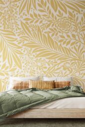 Origin Murals Trailing Ferns Wall Mural in Gold - Size: W350 cm x H280 cm