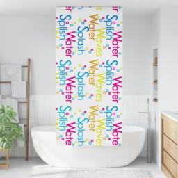 Berkfield Home Shower Roller Blind 90x240 cm Fabric Width 86 cm in White - thumbnail 3