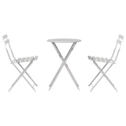 Berkfield Home Traditional 3-Piece Beige Steel Folding Bistro Set - thumbnail 7