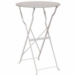 Berkfield Home Traditional 3-Piece Beige Steel Folding Bistro Set - thumbnail 6