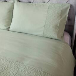 Voltico Pinsonic Quilted Duvet Cover Set Lime & White - Single, Double & King - thumbnail 3
