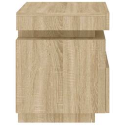 Berkfield Home Bedside Cabinet with LED Lights Sonoma Oak 40x39x48.5 cm in Light Brown - thumbnail 8