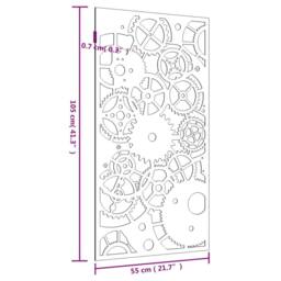 Berkfield Home Garden Wall Decoration 105x55 cm Corten Steel Gear Wheel Design in Brown - thumbnail 8