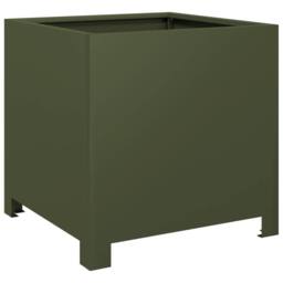Berkfield Home Garden Planters 2 pcs Olive Green 40x40x40 cm Steel - Size: 40 x 40 x 40 cm - thumbnail 8