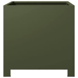 Berkfield Home Garden Planters 2 pcs Olive Green 40x40x40 cm Steel - Size: 40 x 40 x 40 cm - thumbnail 6
