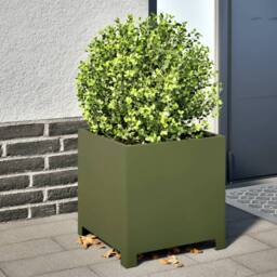 Berkfield Home Garden Planters 2 pcs Olive Green 40x40x40 cm Steel - Size: 40 x 40 x 40 cm - thumbnail 2