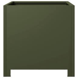 Berkfield Home Garden Planters 2 pcs Olive Green 40x40x40 cm Steel - Size: 40 x 40 x 40 cm - thumbnail 7