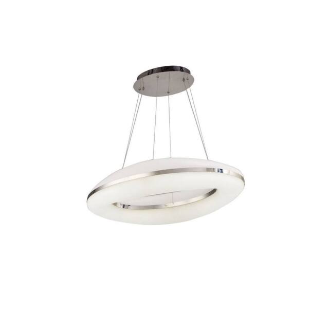 Netlighting Oakley Pendant 80W LED 3000K 6400lm Chrome Frosted Acrylic in Grey - image 1