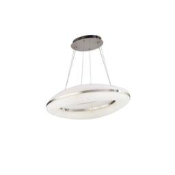 Netlighting Oakley Pendant 80W LED 3000K 6400lm Chrome Frosted Acrylic in Grey