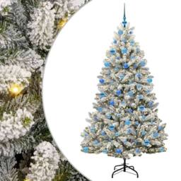 Berkfield Home Artificial Christmas Tree Green & White 180 cm PVC & Metal - thumbnail 2