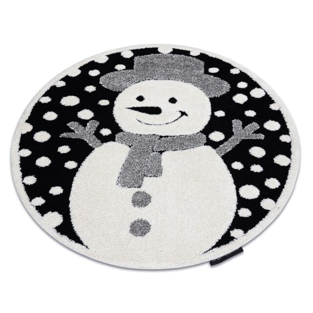 RugsX Modern Children's Rug in Black - Size: 120 cm diameter - image 1