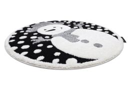 RugsX Modern Children's Rug in Black - Size: 120 cm diameter - thumbnail 3