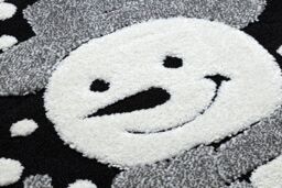 RugsX Modern Children's Rug in Black - Size: 120 cm diameter - thumbnail 5