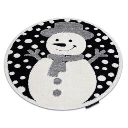 RugsX Modern Children's Rug in Black - Size: 120 cm diameter - thumbnail 1